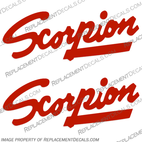 Vintage Scorpion Snowmobile Trailer Decals (Set of 2) - Any Color! trailer, logo, decal, any, color, colors,  logo, decal, sticker, label, scorpion,, snowmobile, snow, mobile, decals, set, of, 2, two