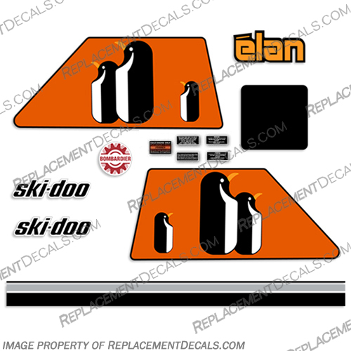 Ski-Doo Elan 250 Penguin Decal Kit - 1975 skidoo, ski doo, INCR10Aug2021
