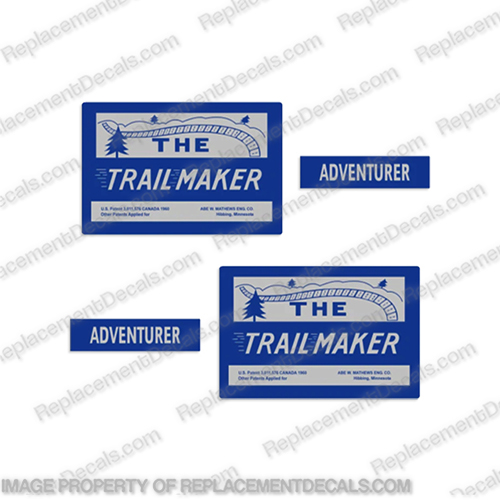 1963 - 1965 The Trailmaker Snowmobile Decals snowmobile, decals, the, trailmaker, adventurer, 1963, 1964, 1965, sled, stickers