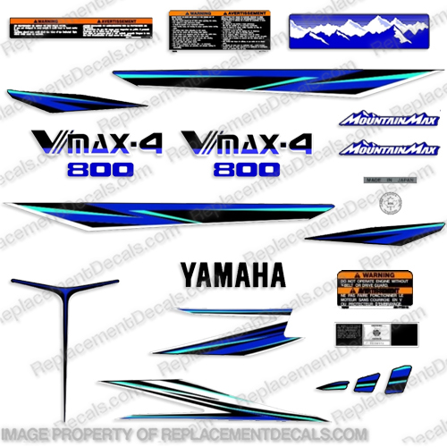 Yamaha Vmax 4 Snowmobile Decals 800 - 1996 snowmobile, decals, yamaha, vmax, 4, 1996, 96, stickers, kit, set, 800,
