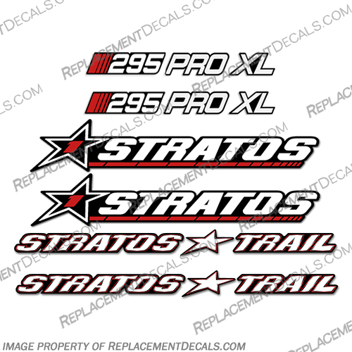 Stratos Boats 295 Pro XL Decal Package - Older Style stratos,boat, boats, decals,decal,package,295,pro,xl,older,style