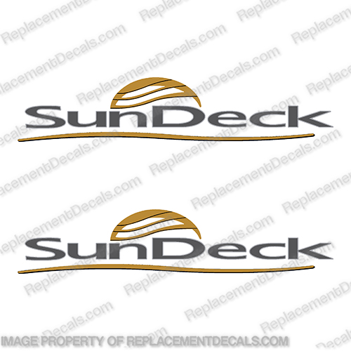 Sea Ray Sundeck Boat Logo Decal (set of 2)  sea, ray, sun, deck, searay, sundeck, edge, water, color, sea, vee, seevee, seavee, boat, hull, lettering, logo, decal, sticker, kit, set