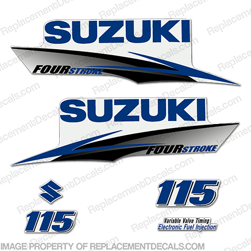 Suzuki 115hp 4-Stroke Decals (Dark Blue) 2010+ INCR10Aug2021