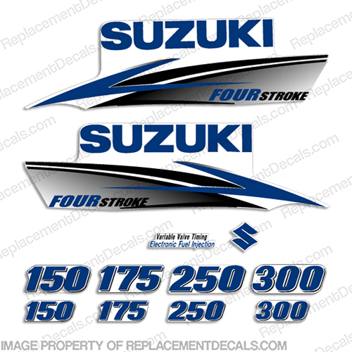 Suzuki DF Fourstroke Decals (Custom Dark Blue) 2010+ INCR10Aug2021