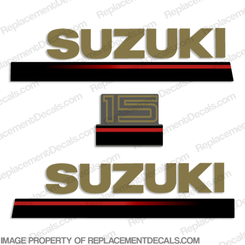 Suzuki 15hp 2-Stroke Decal Kit - 1995 INCR10Aug2021