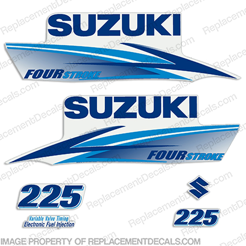 Suzuki 225hp 4-Stroke Decals (Light/Dark Blue) 2010+ INCR10Aug2021
