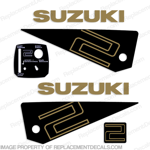 Suzuki 2hp Decal Kit - 1985-1987 (Gold) INCR10Aug2021