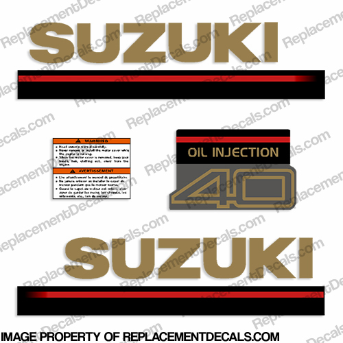 Suzuki 40hp 2-Stroke Decal Kit - 1995 INCR10Aug2021