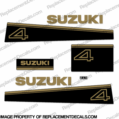 Suzuki 4hp DT4 Decal Kit - Late 80s to Early 90s INCR10Aug2021