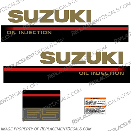 Suzuki 65hp Oil Injection Outboard Engine Decal Kit - 1995 - 1997  outboard, engine, gas, fuel, tank, decal, oil, injection, sticker, replacement, new, suzuki, 55, 55 hp, 4 stroke, 4stroke, fourstroke, four stroke, four-stroke, 55hp, decals, 65, 65hp, 65 hp, 1995, 1996, 1997, 95, 97, 96, 