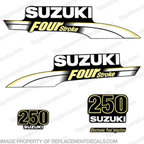 Suzuki 250hp DF250 FourStroke Decal Kit - Pale Yellow INCR10Aug2021
