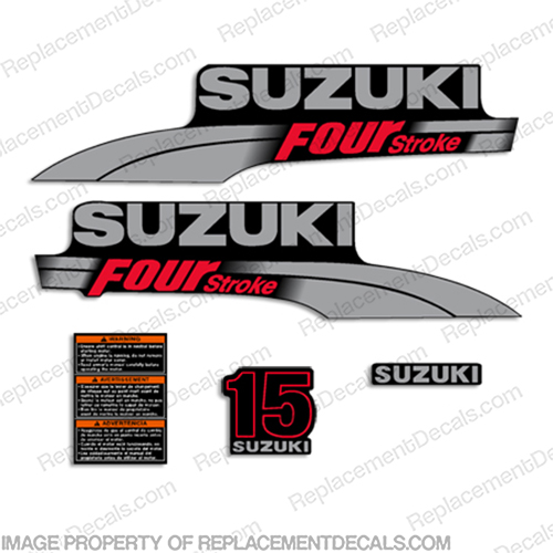 Suzuki 15hp DF15 Decal Kit 2003 - 2009 INCR10Aug2021