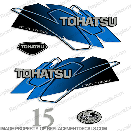 Tohatsu 15hp Decal Kit - Blue INCR10Aug2021