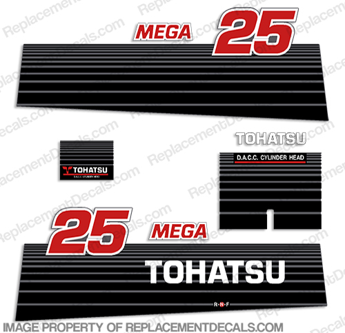 Tohatsu 25hp Mega Decal Kit Tohatsu, 25, hp, 25hp, Mega, Decal, Kit
