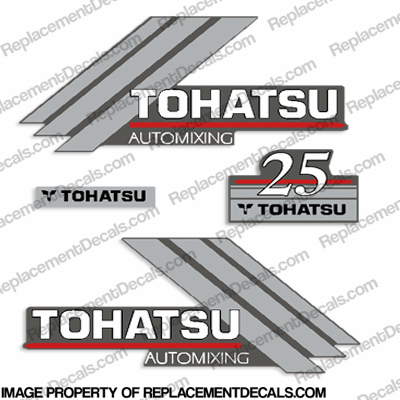 Tohatsu 25hp AutoMixing Decal Kit INCR10Aug2021