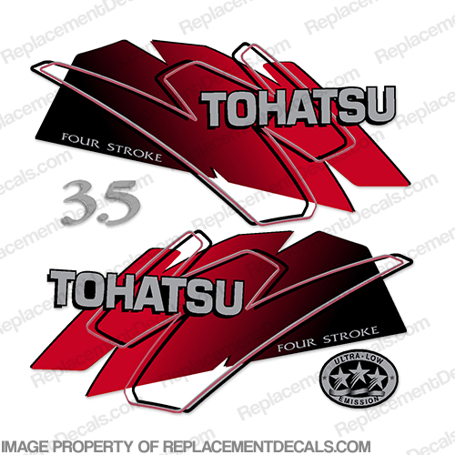 Tohatsu 3.5hp Decal Kit - Red 