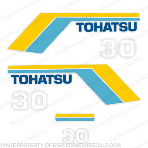 Tohatsu 30hp Outboard Decal Kit - 1985 30, tohatsu, decal, motor, outboard, 1983, 1984, 1985, 1986, 1987, 1988, INCR10Aug2021
