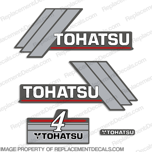 Tohatsu 4hp Decal Kit 1996 - 2005 4, hp, 1996, 1997, 1998, 1999, 2000, 2001, 2002, 2003, 2004, 96, 97, 98, 99, 00, 01, 02, 03, 04, mfs4a, INCR10Aug2021