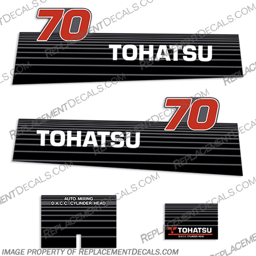 Tohatsu 70hp Outboard Engine Decal Kit Tohatsu, 70, hp, 70hp, Mega, Decal, Kit, Outboard, Engine, sticker, decals, stickers
