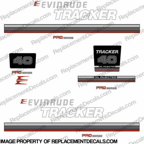 Evinrude 1981 Tracker 40hp Decal Kit - Red INCR10Aug2021