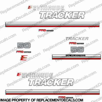 Evinrude 1981 Tracker 50hp Decal Kit - Red INCR10Aug2021