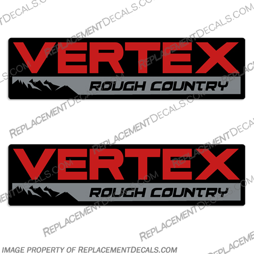 Vertex Rough Country Shock Decals (Set of 2)  vertex, rough, country, shock, decals, stickers, logos, truck, automobile, 