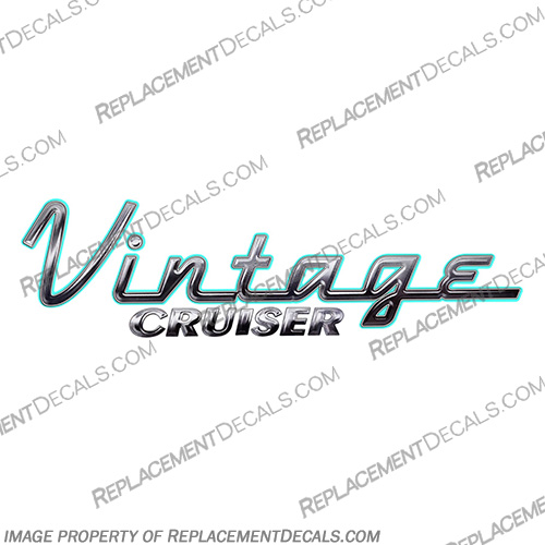 Vintage Cruiser RV Decal with Seafoam Accent 32" long rear / side size   vintage, cruiser, by, gulfstream, new, rv, motorhome, camper, travel, trailer, decal, stickers, kit, 2019, seafoam, accent