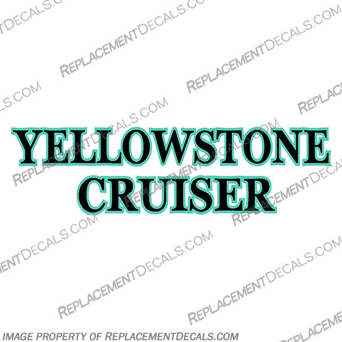 Vintage Yellowstone Cruiser Decal with Seafoam Accent  vintage, cruiser, by, gulfstream, new, rv, motorhome, camper, travel, trailer, decal, stickers, kit, 2019, seafoam, accent