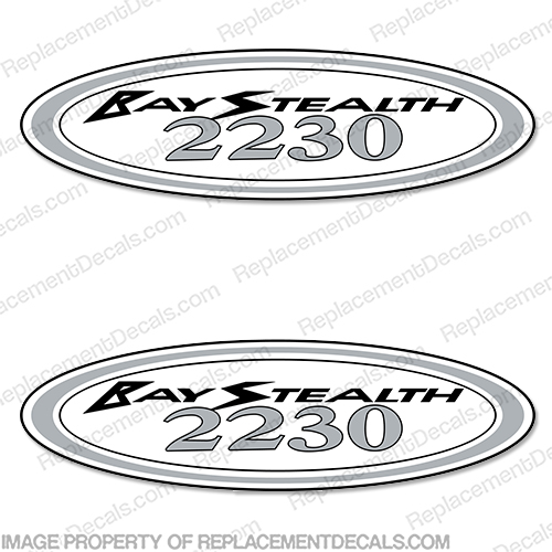 VIP Bay Stealth Chrome Logo Boat Decals (Set of 2) INCR10Aug2021