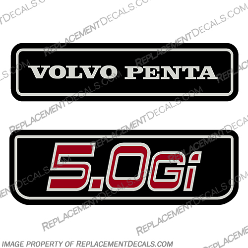 Volvo Penta 5.0Gi Engine Cover Decals volvo, penta, 5.0gi, 5.0, gi, engine, cover, motor, boat, decals, set, stickers, stern, drive, outdrive, outboard, 