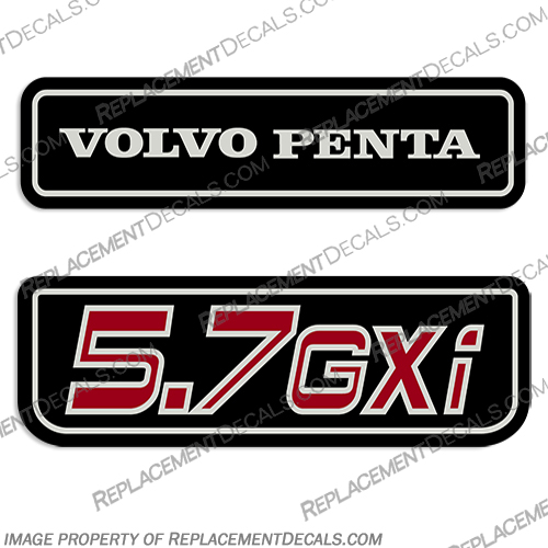 Volvo Penta 5.7GXi Engine Cover Decals volvo, penta, 5.7gl, 5.7, gl, engine, cover, motor, boat, decals, set, stickers, stern, drive, outdrive, outboard, GXi, 5.7GXi