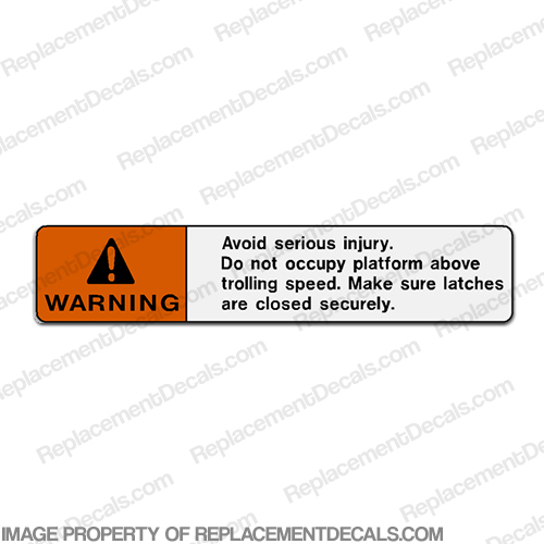 Warning Decal - "Avoid Serious Injury..."  INCR10Aug2021