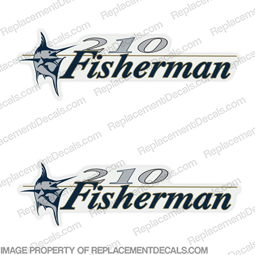 Wellcraft Fisherman 210 Logo Boat Decals (Set of 2)   well, craft, fisher, man, Fisherman, 210, marlin, boat, logo, decal, sticker, 210 fisherman, fisherman210, INCR10Aug2021