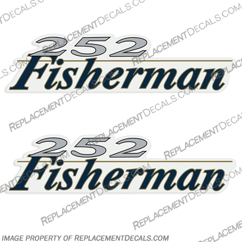 Wellcraft Fisherman 252 Logo Boat Decals (Set of 2)  well, craft, fisher, man, Fisherman252, marlin, boat, logo, decal, sticker, 252, decal, decals