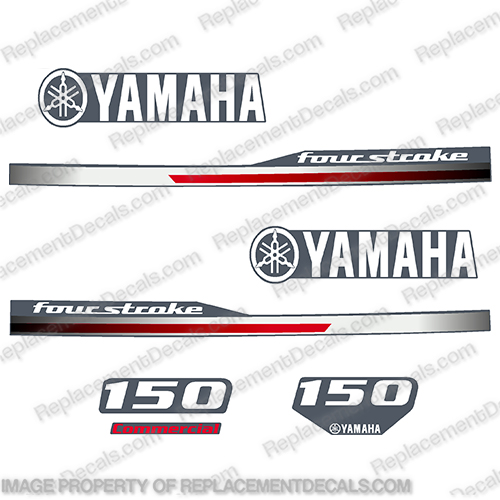 Yamaha 150hp Decals - Commercial Series 150 hp, fourstroke, four, stroke, four-stroke, commercial, series
