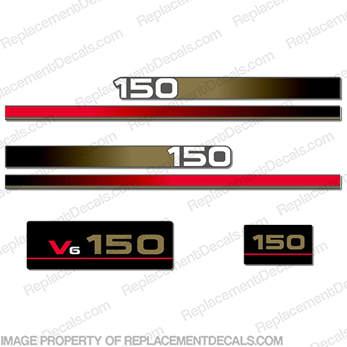 Yamaha 150hp V6 Older Style Decals (Partial Kit) 150, 150 hp, INCR10Aug2021