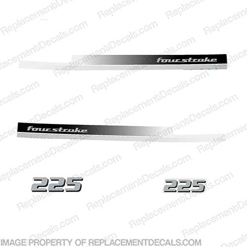 Yamaha 225hp V6 Decals - Silver/Black for white engines 2008+ Partial INCR10Aug2021