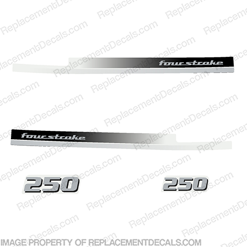 Yamaha 250hp V6 Decals - Silver/Black for white engines 2008+ Partial INCR10Aug2021