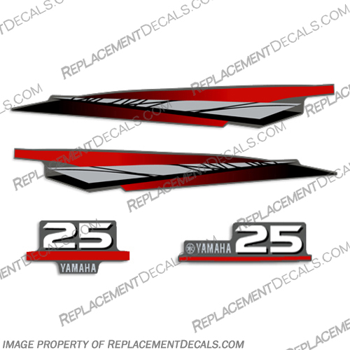 Yamaha 25hp 2-Stroke Decal Kit (Partial kit) 25, 2 stroke, 2stroke, two stroke, two-stroke, two stroke, 2-stroke, 2 - stroke, hp, horsepower, horse, power, yamaha, partial, kit, decal, decals