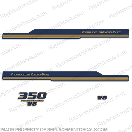 Yamaha 350hp Decals - 2008+ (Navy/Gold) - Partial Kit 350, 2008, 2009, 2010, 2011, 2012, 2013, 2014, 2015, 2016, 2017, 2018, 2019, INCR10Aug2021