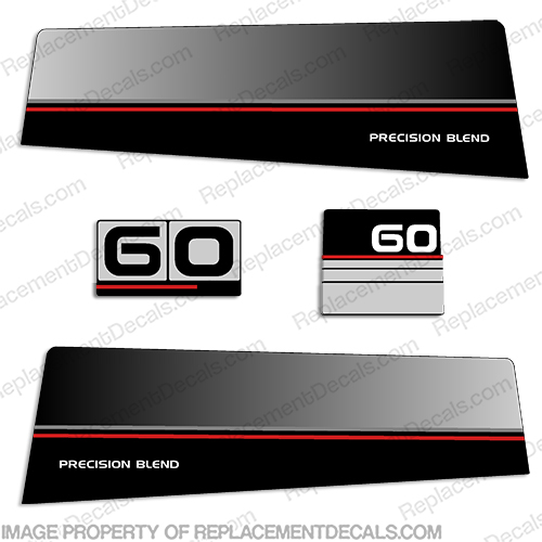 Yamaha 1986 - 1989 60hp Decals (Partial Kit)  60, 86, 87, 88, 89, INCR10Aug2021