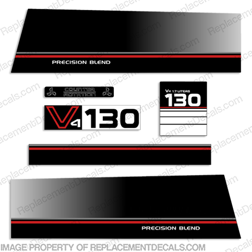 Yamaha 130hp Precision Blend Decals - Partial Kit 130, 130 hp, INCR10Aug2021