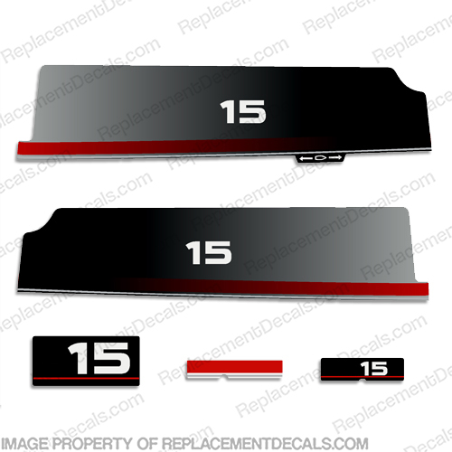 Yamaha 15hp Decal Kit - 1990s (Partial Kit) 15, 90, INCR10Aug2021