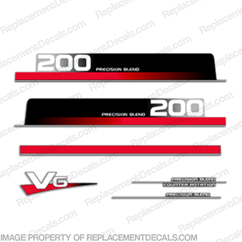 Yamaha 200hp Decals Kit - Mid 1990s (Partial Kit) 200, 90, INCR10Aug2021