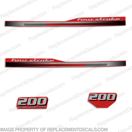 Yamaha 2013 Style 200hp Decals - Reverse Red (Partial Kit) 200, INCR10Aug2021
