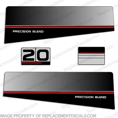 Yamaha 1986 - 1989 20hp Decals (Partial Kit) 86, 87, 89, 88, 20, INCR10Aug2021
