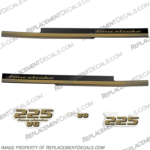 Yamaha 225hp v6 Decals - 2008+ (Gold) Partial Kit 225, v 6, 08, INCR10Aug2021