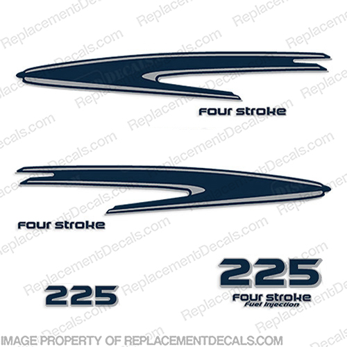 Yamaha 225hp FourStroke Decals - Custom Navy (Partial Kit) 225, four stroke, four-stroke, 4stroke, 4-stroke, 4 stroke, INCR10Aug2021