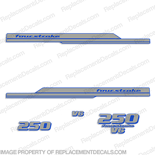 Yamaha 2010+ Style 250hp Decals - Silver/Blue (Partial Kit) 250, INCR10Aug2021