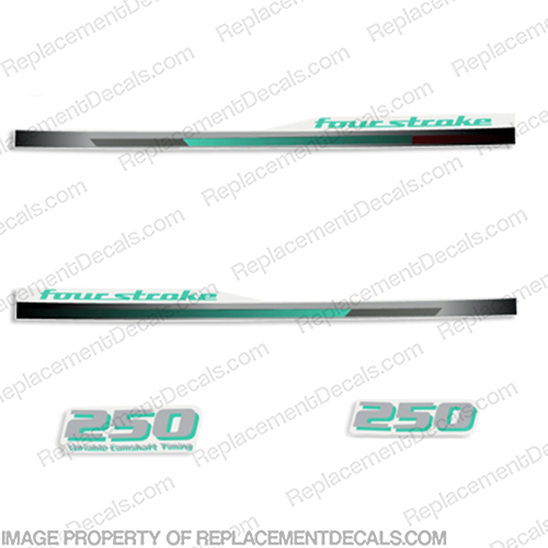 Yamaha 2013 Style 250hp Decals - Custom Color Aqua (Partial Kit) 250, INCR10Aug2021